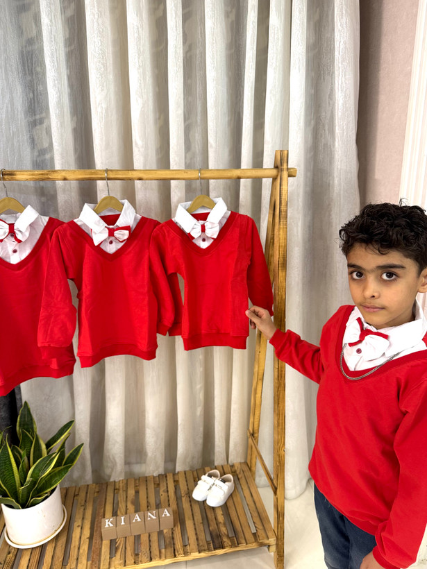 ست لباس عید بچگانه با پاپیون