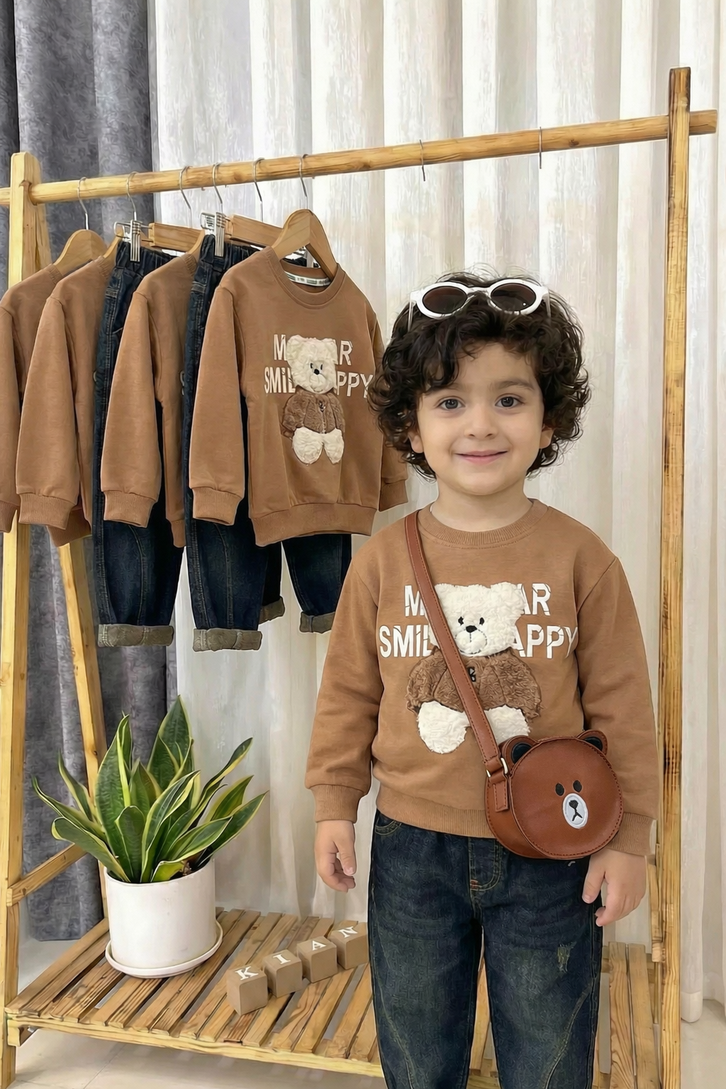 ست دورس وشلوار جین پسرانه